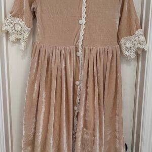 Velvet Lace Trim Dress
